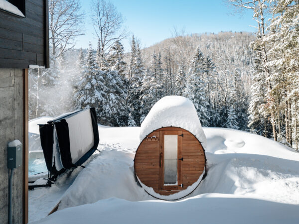Spa and sauna under the snow