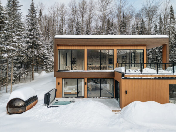 The chalet from above, deep in the forest