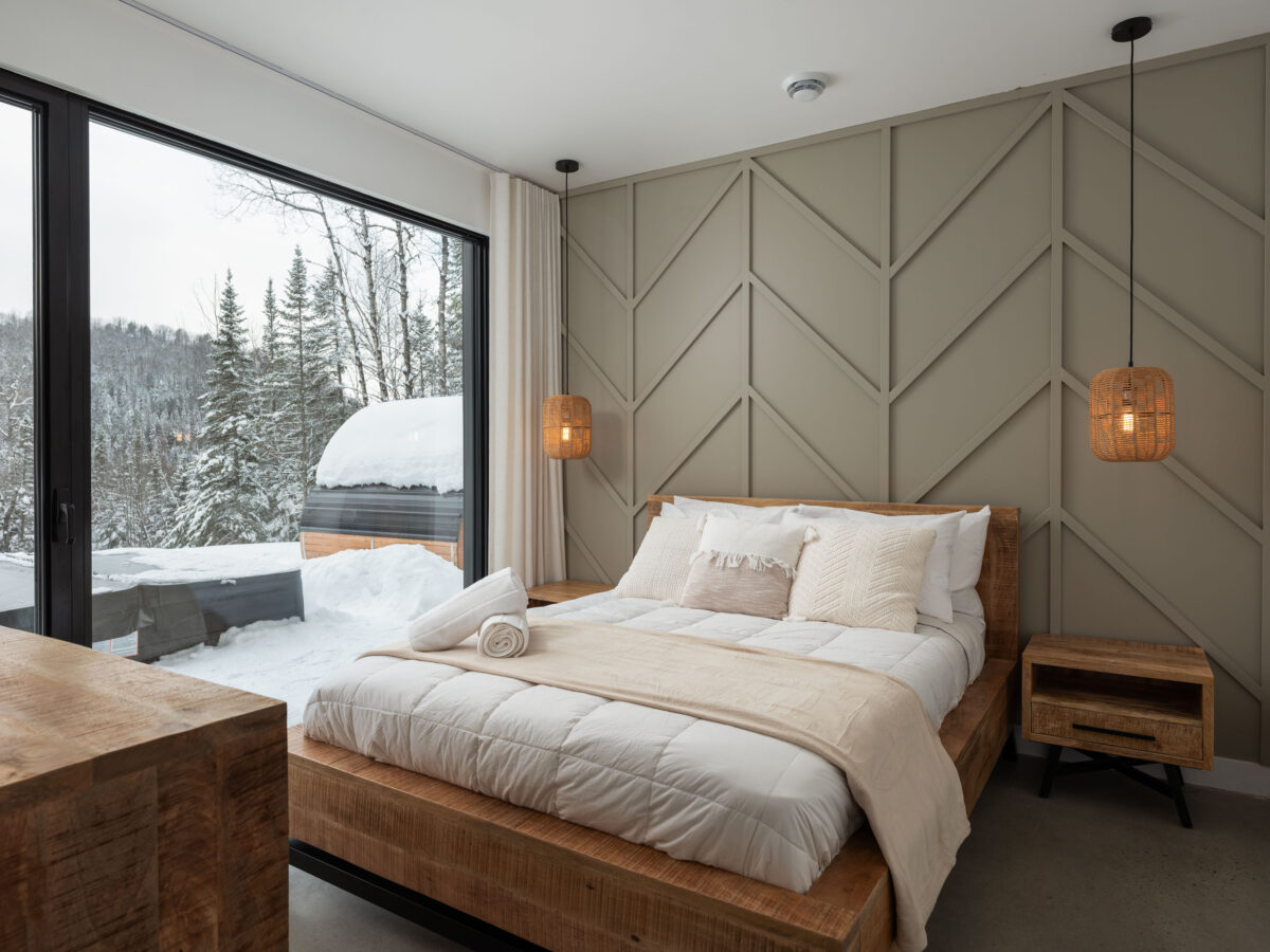Primary bedroom with premium bedding