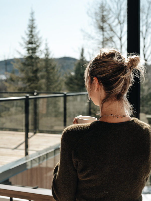 Morning coffee at the chalet