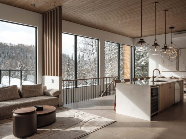 Open living area with picture windows