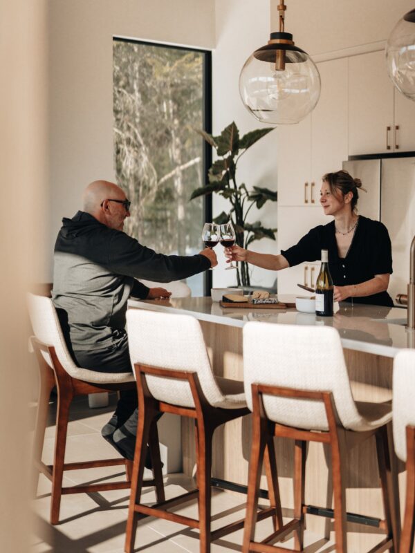 Drinks around the kitchen island