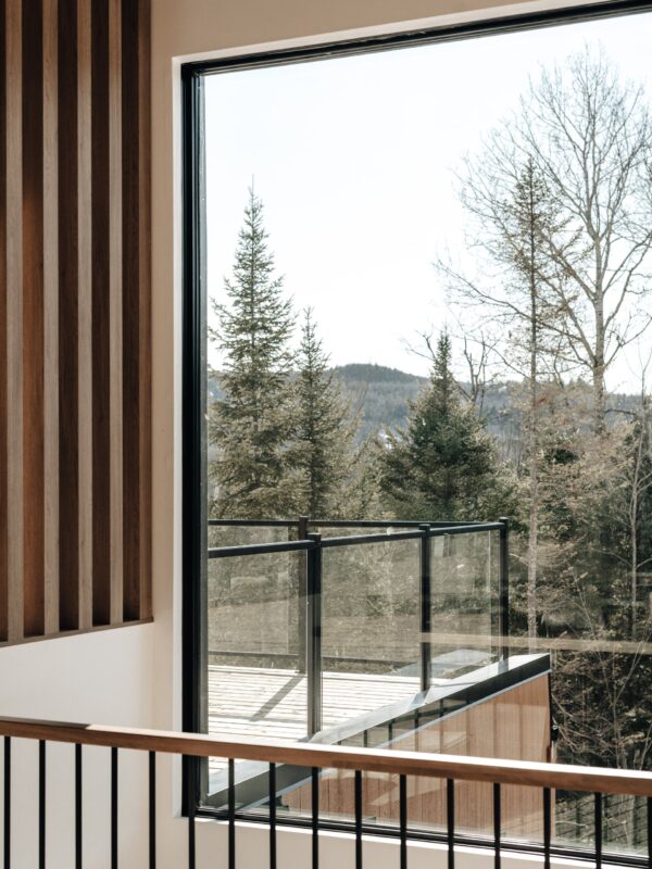 Relaxing in the living room facing the forest