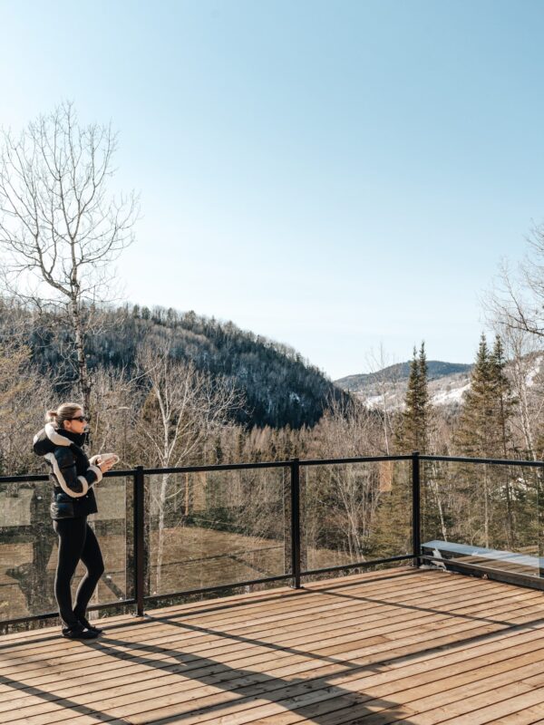 Enjoying the view from the deck